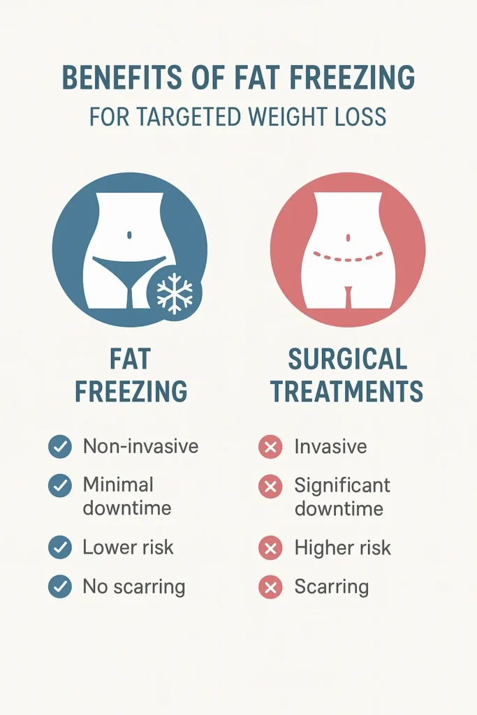 graphic showing the benefits of fat freezing Wakefield