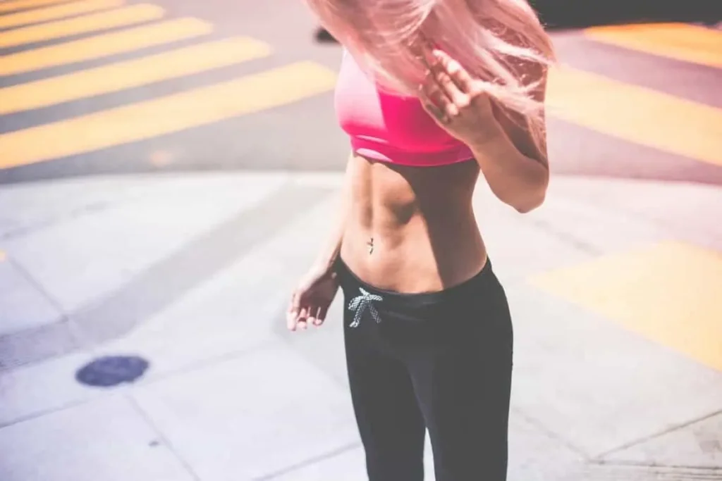 Woman with toned stomach after LA-EMS Body Sculpting Treatment Wakefield